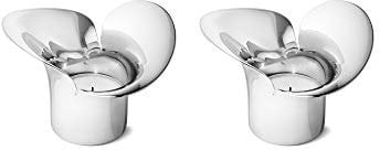 Georg Jensen Teelicht-Set, hochglanzpolierter Edelstahl, Silber, Einheitsgröße