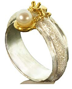 eigen-schmied-design Goldschmiede Froschring Harry with pearl, Schmuck handmade, Ring mit Frosch, Frosch, Perle, Perlenschmuck, Schmuck, Weihnachten, Geschenkidee