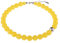 Adi-Modeschmuck modische Halskette 'Fiona', original italienische Polarisperlen mit Einer asymmetrisch sitzenden metallic Akzentperle, handgefertigt in Berlin (Gelb)