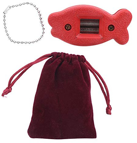VGEBY Schlittschuhe Schleifen, Schärfer Diamant Manueller Schlittschuhkanten Schlittschuh Klingenschärfer Schlittschuhschuhe Schleifen Kantenklingen Wartungswerkzeug mit Tragbarer Tasche(rot)