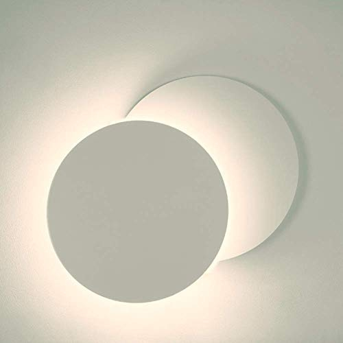 FactorLED 5W Led Wandleuchte Weiß, Wandlampe, Wandbeleuchtung, Modernes Design, Eclipse-Effekt, für den Innenbereich zu Hause, Flur zu Hause, Schlafzimmer, 640Lm Warmweiß 3000K