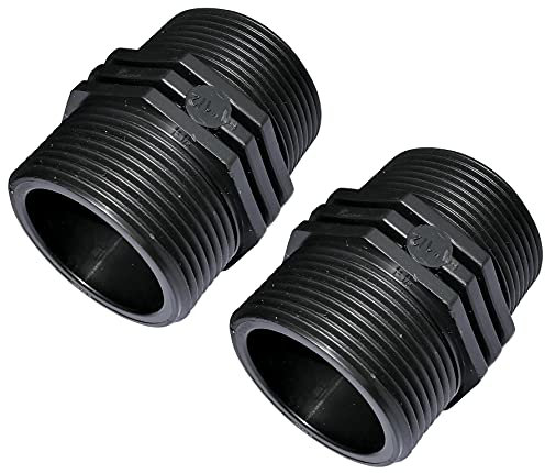 AERZETIX - C51981 - Satz von 2 - Doppelnippel mit gewindeanschluss aus kunststoff - doppelgewinde männlich/männlich - 1 1/2x1 1/2'' - PN6 bar - fittings kompressionsverbindung zum einschrauben