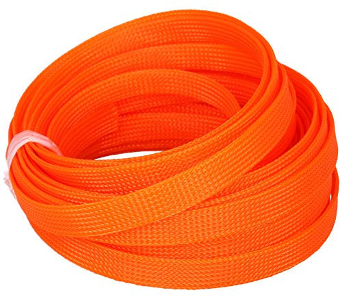 Heyiarbeit 10m/32.8ft PET Expandable Braid Cable Sleeving Flexible Wire Mesh Sleeve Orange 12mm