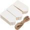 MUKCHAP 300 PCS 9x4.5cm White Kraft Paper Gift Tags with 30m Jute Twine, Blank Labels for Wedding, Birthday, Crafts