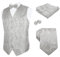 Alizeal Herren Weste Krawatte Hanky Manschettenknöpfe und Fliege Set Paisley Classic 5pc, Silber-S