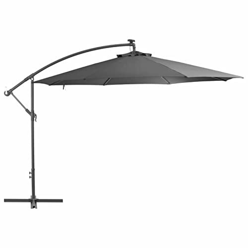 Yongdu Ampelschirm mit Alu-Mast, Balkon Sonnenschirm, Marktschirm, Garten, Balkon Schirm, Sonnen Schirme, Balkonschirm, 350 cm Anthrazit