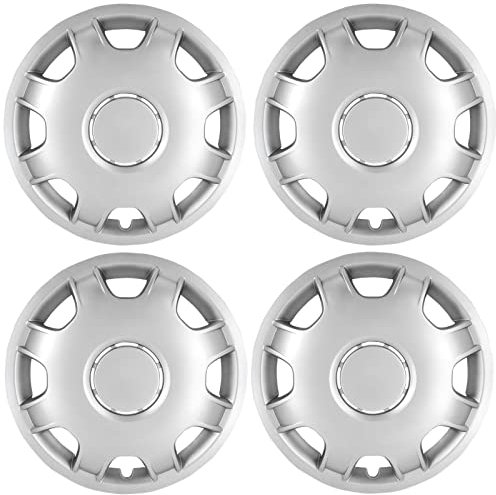 Premium Radkappen 16 Zoll gewölbt in Silber-Matt kompatibel mit Wohnmobil Transporter Lieferwagen 4er-Satz gewölbte Radzierblenden Radblenden Raddeckel Radabdeckungen Zierblenden Zierkappen 4er-Set
