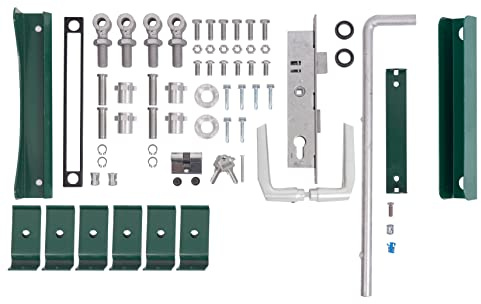 Alberts 678173 Zubehör-Set Flexo | für Doppeltor | bis 1200 mm Höhe | Stahl roh, verzinkt grün kunststoffbeschichtet RAL 6005