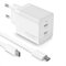 Chargeur USB C Rapide 47W GOLDNEXT 2 Ports GaN PD 3.0 45W Chargeur Double USB C PPS 33W Adaptateur Secteur Prise avec Type C Câble pour MacBook Air M1 M2, iPhone 16 Pro Max/15, Samsung S24 Ultra/S23