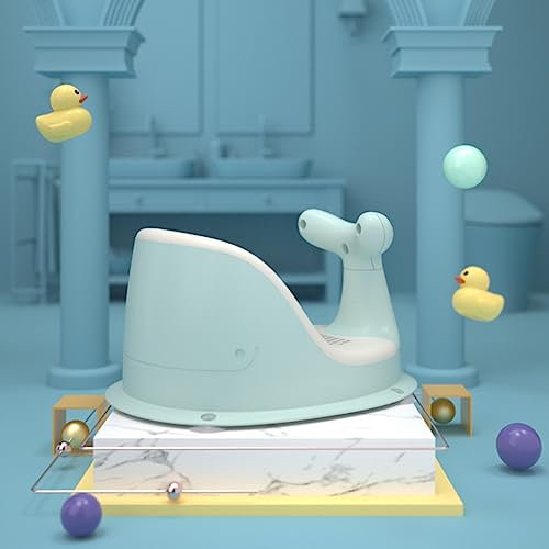 Asiento de Baño para Bebé con Forma de Ballena, Silla de Ducha con 4 Ventosas Seguras, para 6 a 36 Meses Sin Suciedad Oculta (Verde)