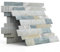 M MOFIT Lot de 5 feuilles de carreaux muraux autocollants 3D en marbre pour salle de bain, cuisine, imperméable, résistant à la chaleur (bleu, vert, gris)
