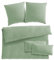 Pure Label Musselin Bettwäsche 200x220 5-teilig bestehend aus einem Bettbezug 200x220 cm, Kissenbezug 80x80 2er Set, 40x80 Kissenbezug 2er Set aus Baumwolle - Kuschelige Bettwäsche in grün
