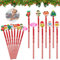 24 Stück Weihnachten Bleistift mit Radiergummi, Holz Bleistift Kinder Studenten mit Weihnachten Schneemann Weihnachtsmann Niedlich Cartoon, Weihnachten Kleinigkeiten HB Bleistifte Set