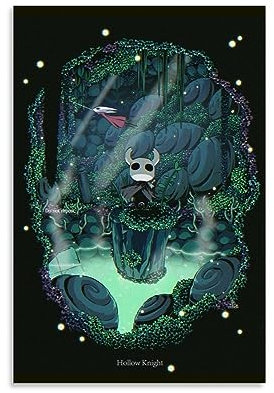 ELedvb Hollow Knight FanartLeinwand-Poster, dekoratives Gemälde, Leinwand-Wandposter und Kunstdruck, modernes Familienschlafzimmer-Dekor-Poster, 20 x 30 cm