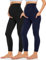 Missluck Umstandsleggings Blickdicht Damen Schwangerschaft Leggings Lang Mammy mit Taschen für Yoga(Schwarz/Marineblau,M)