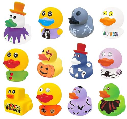 Voarge 12 Stück Halloween-Gummienten, Badespielzeug, Party Tasche Füller für Kinder niedlich Pool Spielzeug für Kinder, Halloween-Party-Dekorationen, Geburtstagsgeschenke