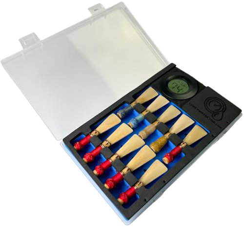 BagpipeLessons Oboe Reed Case: Digital Fagott Reed Storage With Two-Way Humidity Control