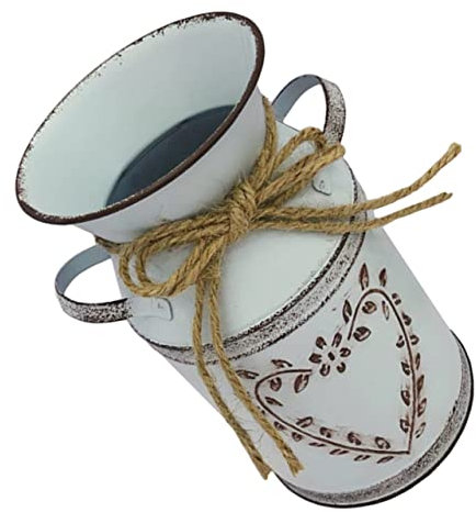 IMIKEYA Tin Vase Metal Flower Pot Vintage Home Decor Dry Flowers for Decoration Household Vase Rustic Decor Galvanized Vase Milk Container Home Accents Decor French Decorations Rope