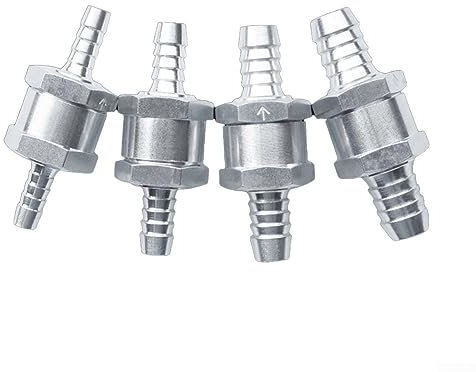 CaScab Inline-Rückschlagventil für Kraftstoff-, Luft- und Wasserleitungen – Rückschlagventil in den Größen 6 mm, 8 mm, 10 mm und 12 mm, 4 Stück