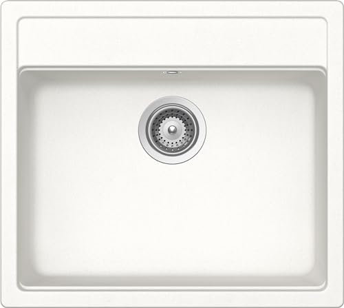 SCHOCK | Fregadero de cocina Nemo N100 1 cubeta, material Cristalite®, blanco absoluto, 570 x 510 mm
