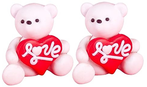 ibasenice 2stücke Mini Bären Kuchendekoration Niedliche Miniatur Bären Für Geburtstagsfeiern Und Hochzeiten Kreative Tortendeko Für Romantische Anlässe Und Feierlichkeiten