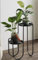 Bamworld Plant Stand 2 Tier Tall Indoor Metal Corner Plant Stands for Outdoor Multiple Plants Tiered Flower Pot Pedestal Display Holder Planter Rack Shelf for Living Room Patio Garden(Black)