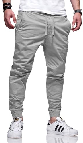behype. Herren Hose Chino Jogger Jeans Chinohose Cargohose Freizeithose Gummibund Stretch