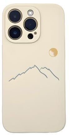 E-vvon Studio iPhone 15 Pro Max Case, Cute Simple Matching Nature Design, Unique Hand-drawn Art, Soft Protective for Couples Friends Men Women Kids (White)