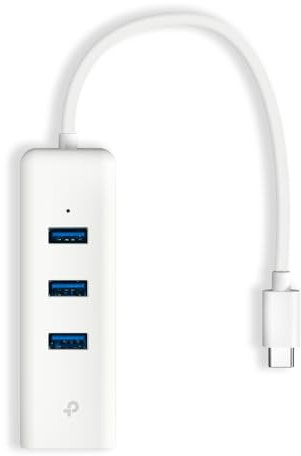 TP-Link Adattatore USB Ethernet UE330C USB 3.0 Type C con 3 Porte, Gigabit Ethernet, Plug & Play, Compatto e leggero, Windows 11/10/8.1/8/7, MacOS, iPadOS, Chrome OS, Linux OS, Nintendo OS