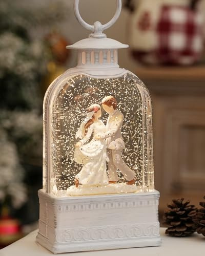 Schneekugeln zum Valentinstag, Hochzeitsgeschenke, Valentinstagsdekoration, beleuchtete Schneekugel, 6-Stunden-Timer, Brautpaar, Glitzerkugel, Jubiläen, Liebesfeiern, Gedenken für Frauen, Braut und