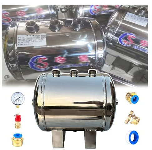 50L 40L 30L 20L 10L 5L Portable Air Compressor Reservoir Tank, Mini/Small/Large Horizontal Gas Storage Tanks, Air Tank/Vacuum Tank/Buffer Pressure Tank with Mounting Kit(5.3Gal/20L(48x28x34cm/18.9
