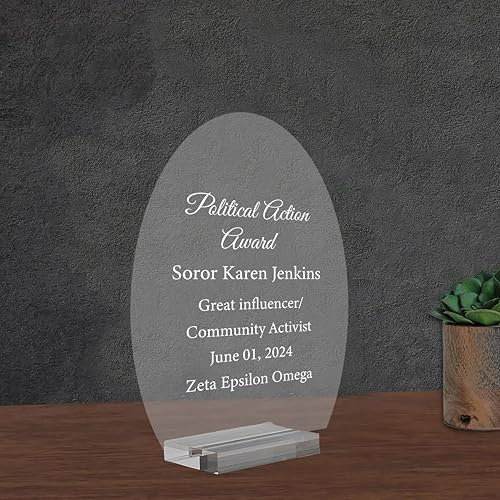 Pahdecor Placa de premio de acrílico esmerilado personalizado para actividades, premios y trofeos personalizables, trofeo personalizable, múltiples formas, estilo 2 (7 x 10 pulgadas)