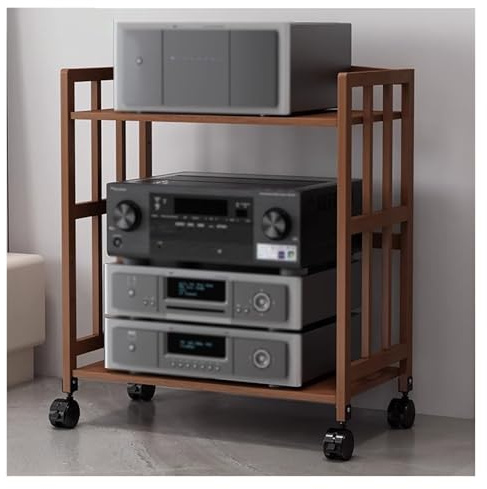 Petite armoire de support multimédia audio vidéo, meuble stéréo mobile pour salon, bureau à domicile, unité de stockage de composants de salle de réunion, console de jeu, lecteurs CD, récepteur, hau