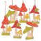 Logbuch-Verlag 6 herbstliche Anhänger Pilze aus Holz Herbst Dekoration rot grün Weihnachtsbaumanhänger Fliegenpilz 7,5 x 8,5 cm