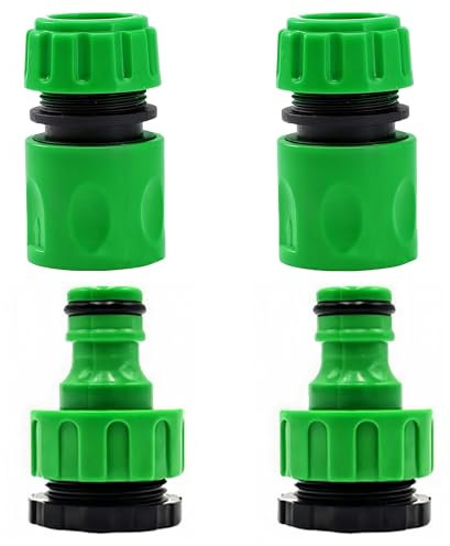 Akiuhen Garden Hose Connectors Set With Hose End Quick Connector and 2-in-1 Threaded Faucet Connector for Garden Watering, Car Wash, Washing Machine and More.