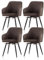 TUKAILAI Esszimmerstühle Drehbar 4er Set Kunstleder, Drehstuhl Esszimmer mit Armlehnen Rückenlehne Metallbeine,Küchenstuhl Polsterstuhl Armlehnenstuhl für Wohnzimmer Küche Schlafzimmer, Braun