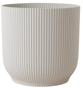 caprican Vibes White Plant Pot – Stylish Indoor & Outdoor Flower Pots for Small Plants, Cute Plastic Plant Pots for Houseplants (Silky White 16 cm)