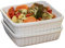 Set of 2 White Square Roasting Dishes Ceramic Small 16cm Oven Baking Tray Serving Pan Bowl