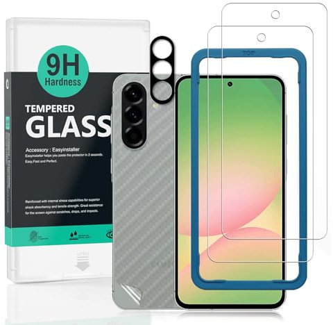 Ibywind 2 Pièces Verre Trempé pour Samsung Galaxy A56 5G 6,7,9H Dureté Protection écran,avec 1 Pièce Protection Caméra,1 Pièce Film Arrière,Facile à installer