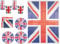 50 Piece Union Jack Party Pack Paper Tableware, Union Jack Flag Print, 24 Plates, 24 Cups, Napkins, Tablecloth and Flag