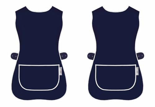 LINEN CLOSET Womens Tabards with Pockets for Ladies Cleaning Catering Chef Kitchen Aprons Unisex Hygea Tabard Apron Work Tabards Men