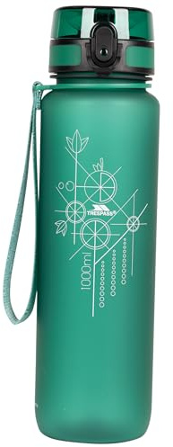 Trespass 1L Tritan Water Bottle Novalock Bright Green One Size