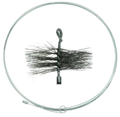 pokm toolsmarket - Schornsteinbesen Set Schornsteinfeger Bürste + Zugseil Kaminbesen für Schornsteinreinigung von Unten (10m / ∅150mm)