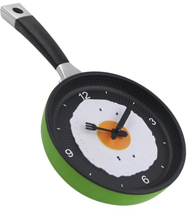 kesurpae Knife Fork Pointer Hanging Wall Clock For Kitchen Large Size Frying Pan Shaped Clock For Home Decor Bridal Gift For Kitchen Wall Modern Style