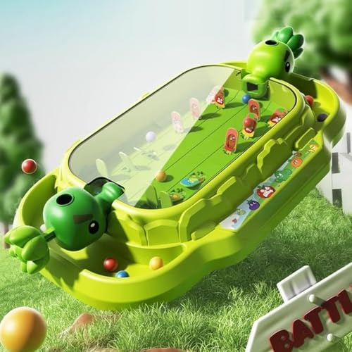 Shooter Toy & Dinosaur Pinball Machine Set, 2-Player Interactive Board Games with Marbles, Family Strategy Game for Kids Party Gift