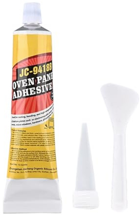 Black Silicone Sealant Waterproof and Heat Resistant Glue, 100ml High Temperature Oven Glue with Nozzle and Scraper for Oven Door Grill Microwave Sealing Components