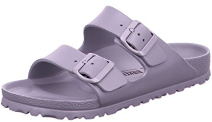 BIRKENSTOCK Classic 1005960 Arizona Leder Softfootbed, Damen Pantoletten, Silber (Metallic Silver), 43 EU (9 UK)
