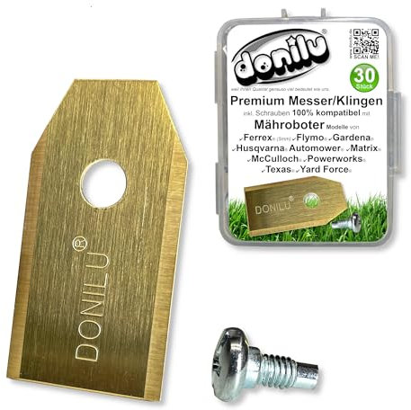 30x DONILU Titan Messer Klingen - kompatibel mit Husqvarna Automower, Gardena, Greenworks, Ferrex, Flymo, Matrix, McCulloch, Powerworks, Segway, Yard Force - Mähroboter Ersatzmesser als Ersatzteile