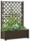 Tidyard Pflanzkübel mit Spalier Gartenspalier Frost- und UV-beständig Rankgitter Blumenkästen Rankhilfe Pflanzkasten Blumenkübel Hochbeet Blumenkasten 100x43x142 cm PP Mokka