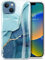 GVIEWIN Compatible with Compatible with iPhone 13 Case 6.1 2021, [10FT Military Grade Shockproof] Marble Scratch-resistant Slim Soft TPU Stylish Protective Bumper Cover, Navy Blue